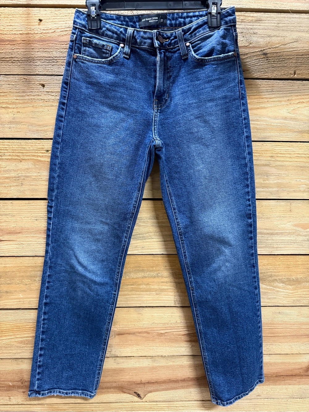 Just Black Denim Classic Women's Blue Medium Wash Straight Jeans, Size 27